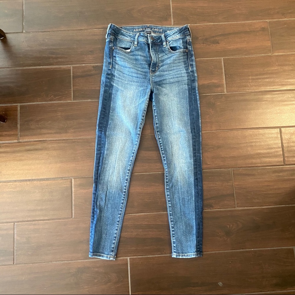 American Eagle Two-Tone Skinny Jeans